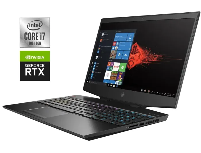 Ігровий ноутбук HP Omen 15-dh1050nr / 15.6" (1920x1080) IPS / Intel Core i7-10750H (6 (12) ядер по 2.6 - 5.0 GHz) / 16 GB DDR4 / 512 GB SSD NVMe / nVidia GeForce RTX 2060, 6 GB GDDR6, 192-bit / WebCam б/в - зображення 1