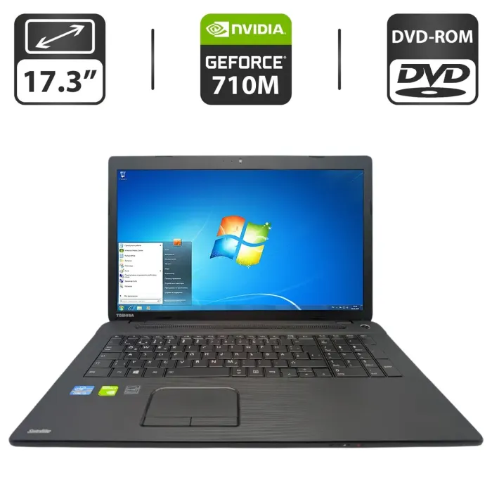 Ноутбук Toshiba Satellite C70-A / 17.3" (1600x900) TN / Intel Core i3-3120M (2 (4) ядра по 2.5 GHz) / 6 GB DDR3 / 500 GB HDD / nVidia GeForce 710M, 1 GB GDDR3, 64-bit / WebCam / DVD-ROM б/в - зображення 1