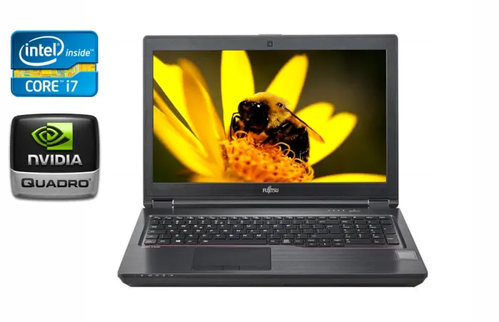 Мобільна робоча станція Б-клас Fujitsu Celsius H780 / 15.6" (1920x1080) IPS / Intel Core i7-8750H (6 (12) ядер по 2.2 - 4.1 GHz) / 16 GB DDR4 / 512 GB SSD / nVidia Quadro P600, 4 GB GDDR5, 128-bit / WebCam / VGA б/в - зображення 1