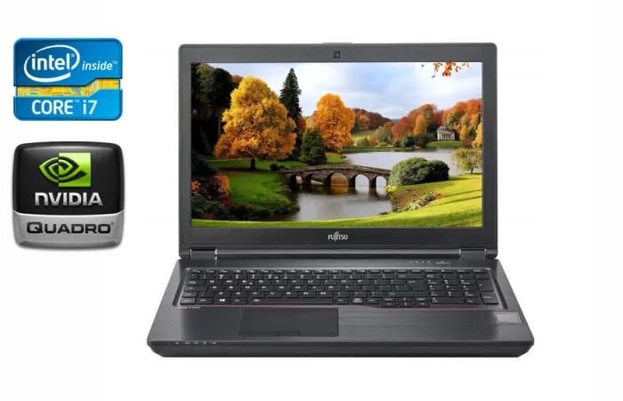Мобільна робоча станція Б-клас Fujitsu Celsius H780 / 15.6" (1920x1080) IPS / Intel Core i7-8750H (6 (12) ядер по 2.2 - 4.1 GHz) / 16 GB DDR4 / 512 GB SSD / nVidia Quadro P600, 4 GB GDDR5, 128-bit / WebCam / HDMI б/в - зображення 1