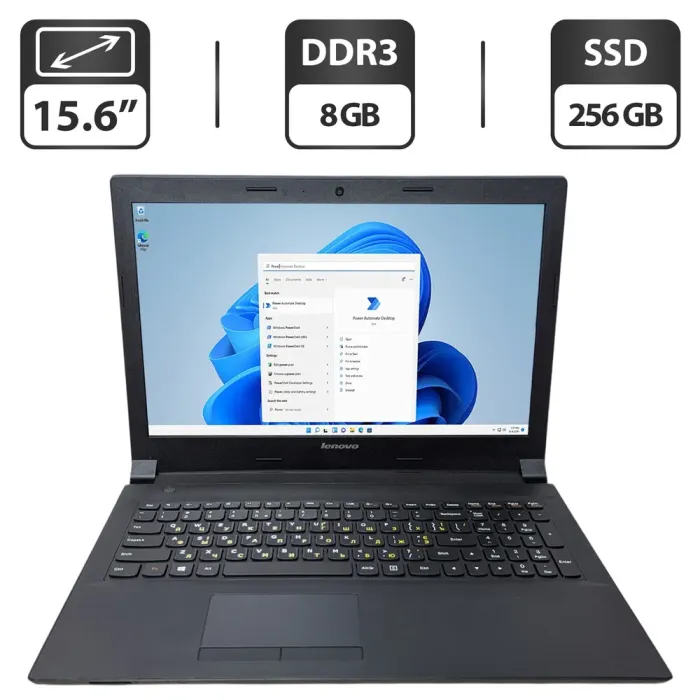 Ноутбук Б-клас Lenovo IdeaPad B50-30 / 15.6" (1366x768) TN / Intel Celeron N2840 (2 ядра по 2.16 - 2.58 GHz) / 8 GB DDR3 / 256 GB SSD / Intel HD Graphics / WebCam б/в - зображення 1