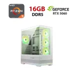 Ігровий ПК Ice MAG PANO 110R PZ WHITE Tower / AMD Ryzen 5 8400F (6 (12) ядер по 4,2 - 4,7 ГГц) / 16 ГБ DDR5 / 960 ГБ SSD / nVidia GeForce RTX 5060, 8 ГБ GDDR7, 128-bit