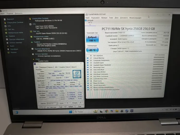 Ультрабук Dell Latitude 5521 / 15.6" (1920x1080) IPS / Intel Core i5-11500H (6 (12) ядер по 2.9 - 4.6 GHz) / 16 GB DDR4 / 256 GB SSD / Intel UHD Graphics / WebCam / Win 11 Pro б/в - зображення 7