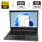 Ноутбук Lenovo ThinkPad E480 / 14" (1920x1080) IPS / Intel Core i5-7200U (2 (4) ядра по 2.5 - 3.1 GHz) / 16 GB DDR4 / 480 GB SSD / Intel UHD Graphics 620 / WebCam / Windows 11 Pro б/в