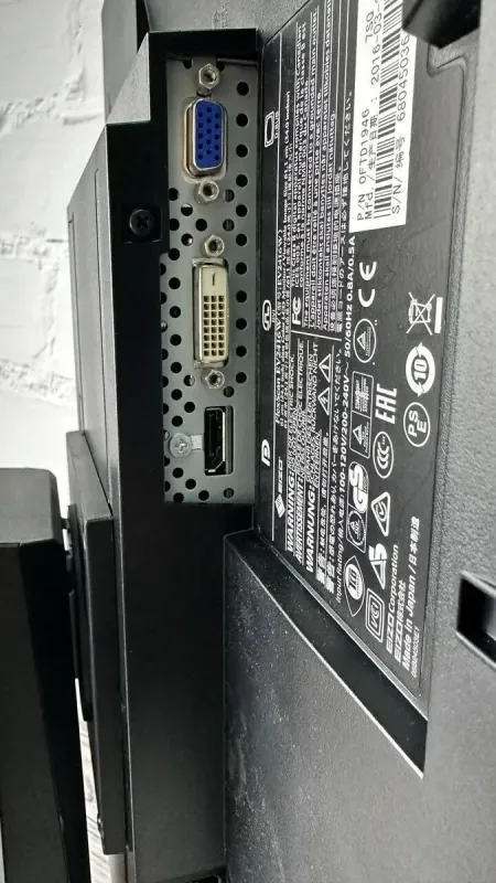 Монітор EIZO FlexScan EV2416W / 24" (1920x1200) TN / 1x DP, 1x VGA, 1x DVI / Вбудовані колонки 2х 1W б/в - зображення 3