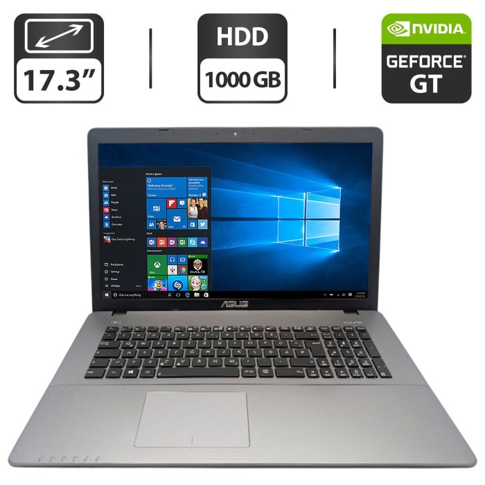 Ноутбук Asus X750 / 17.3'' (1600x900) TN / Intel Core i5-4200U (2 (4) ядра по 1.6 - 2.6 GHz) / 16 GB DDR3 / 1000 GB HDD / nVidia GeForce GT 740M, 2 GB GDDR3, 64-bit / WebCam / DVD-ROM б/в - зображення 1