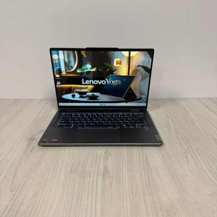 Ультрабук-трансформер Lenovo Yoga 7 14AHP9 / 14" (1920x1200) IPS Touch / AMD Ryzen 5 8640HS (6 (12) ядер по 3.5 - 4.9 GHz) / 8 GB DDR5 / 512 GB SSD NVMe / AMD Radeon 760M Graphics / WebCam б/в - зображення 2