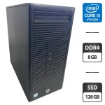 Комп'ютер HP 280 G2 Tower / Intel Core i5-6400 (4 ядра по 2,7 - 3,3 ГГц) / 8 ГБ DDR4 / 128 ГБ SSD / Intel HD Graphics 530 / DVD-ROM б/в