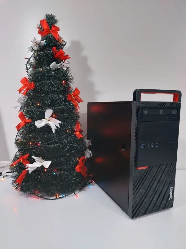 Комп'ютер Lenovo ThinkCentre M800 Tower / Intel Core i5-6600K (4 ядра по 3,5 - 3,9 ГГц) / 16 ГБ DDR4 / 512 ГБ SSD + 500 ГБ HDD / nVidia GeForce GTX 1050 Ti, 4 ГБ GDDR5, 128-біт / DVD-ROM б/в - зображення 2