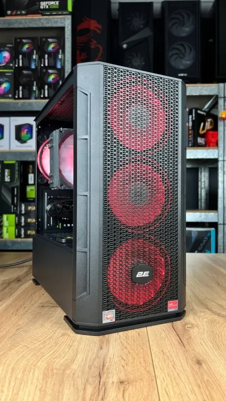 Збірка під замовлення: комп'ютер 2E Gaming PC Case Calleo GB700 Tower / AMD Ryzen 5 7500F (6 (12) ядер по 3.7 - 5.0 GHz) / 16 GB DDR4 / 1000 GB SSD M.2 / AMD Radeon RX 5700 XT, 8 GB GDDR6, 256-bit / 650W б/в - зображення 2