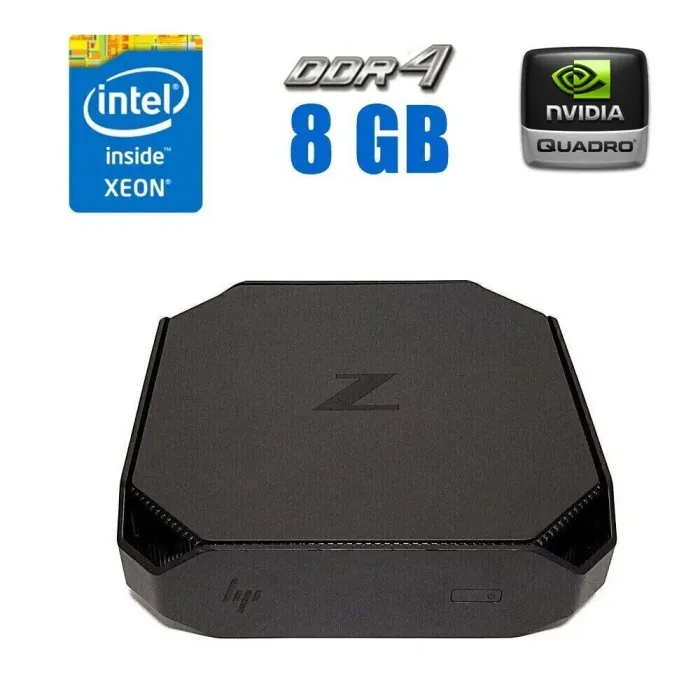 Неттоп HP Z2 Mini G3 USFF / Intel Xeon E3-1225 v5 (4 ядра по 3.3 - 3.7 GHz) / 8 GB DDR4 / 512 GB SSD M.2 / nVidia Quadro M620, 2 GB GDDR5, 128-bit / WiFi б/в - зображення 1
