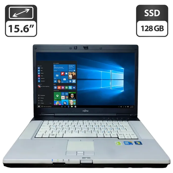 Ноутбук Fujitsu LifeBook E780 / 15.6" (1366x768) TN / Intel Core i5-560M (2 (4) ядра по 2.6 - 3.2 GHz) / 4 GB DDR3 / 128 GB SSD / Intel HD Graphics / WebCam / Без АКБ б/в - зображення 1