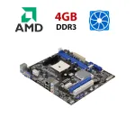 Комплект: Материнська плата AsRock A55M-HVS / AMD A4-3300 (2 ядра по 2,5 ГГц) / FM1 / 4 ГБ DDR3 / AMD Radeon HD 6410D + Кулер б/в