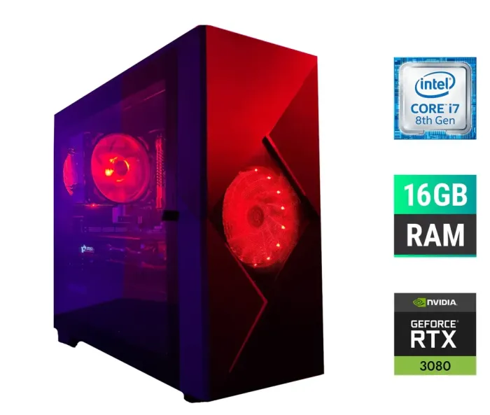 Ігровий ПК Tower / Intel Core i7-8700K (6 (12) ядер по 3.7 - 4.7 GHz) / 16 GB DDR4 / 500 GB SSD / nVidia GeForce RTX 3080, 10 GB GDDR6X, 320-bit б/в - зображення 1