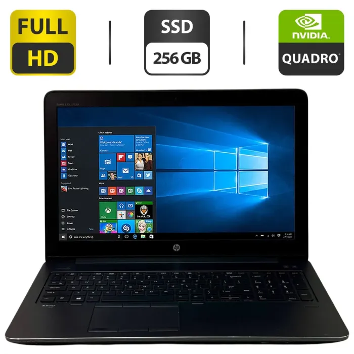 Робоча станція HP ZBook 15 G3 / 15.6" (1920x1080) TN / Intel Core i7-6700HQ (4 (8) ядра по 2,6 - 3,5 ГГц) / 16 ГБ DDR4 / 256 ГБ SSD / nVidia Quadro M1000M, 2 ГБ GDDR5, 128-біт / WebCam / Windows 10 Pro б/в - зображення 1