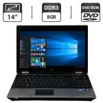 Нотбук Б-клас HP ProBook 6450b / 14" (1366x768) TN / Intel Core i3-370M (2 (4) ядра по 2.4 GHz) / 8 GB DDR3 / 250 GB HDD / Intel HD Graphics / WebCam / DVD-ROM б/в