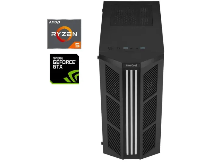 Ігровий ПК AeroCool Prime-G-BK-v1 Black Tower / AMD Ryzen 5 3600 (6 (12) ядер 3,6 - 4,2 ГГц) / 16 ГБ DDR4 / 256 ГБ SSD + 500 HDD / nVidia GeForce GTX 1660 Ti, 6 ГБ GDDR6, 192-bit / 600 Вт / Win 10 б/в - зображення 1