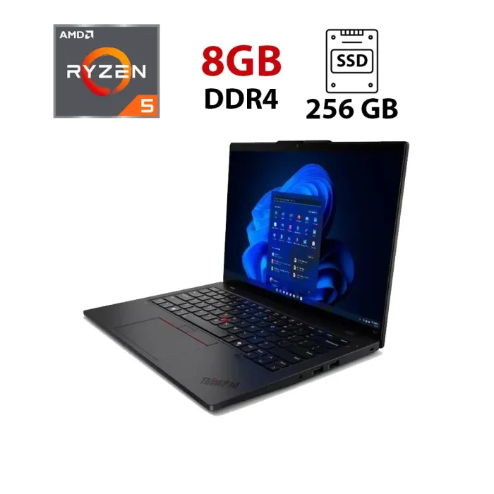 Ультрабук Lenovo ThinkPad L14 Gen 1 / 14" (1920x1080) IPS / Ryzen 5 Pro 4650U (6 (12) ядра по 2.1 - 2.3 GHz) / 8 GB DDR4 / 256 GB SSD / AMD Radeon Graphics / WebCam б/в - зображення 1
