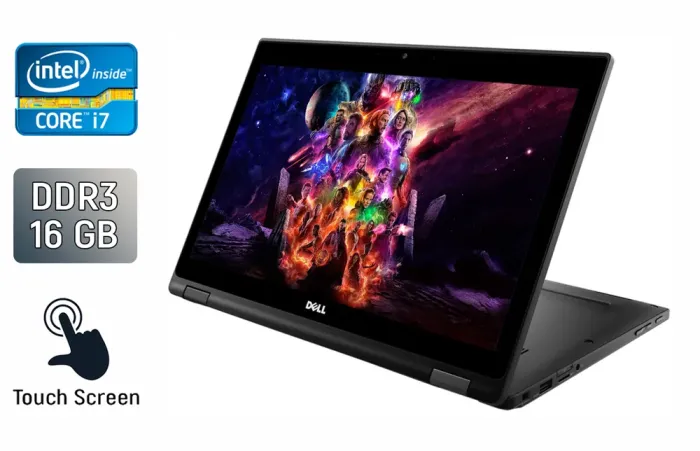 Нетбук-трансформер Dell Latitude 5289 / 12.5" (1920x1080) IPS Touch / Intel Core i7-7600U (2 (4) ядра по 2.8 - 3.9 GHz) / 16 GB DDR3 / 480 GB SSD / Intel HD Graphics 620 / WebCam / HDMI / Windows 10 б/в - зображення 1