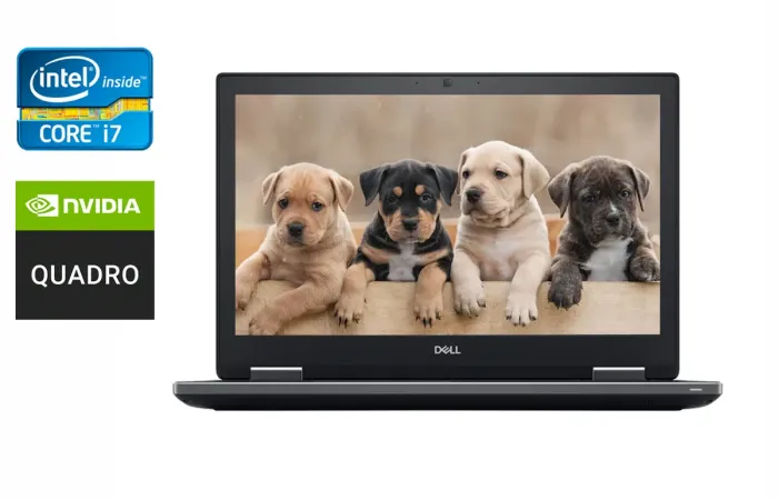 Мобільна робоча станція Dell Precision 7530 / 15.6" (1920x1080) IPS / Intel Core i7-8850H (6 (12) ядер по 2.6 - 4.3 GHz) / 32 GB DDR4 / 512 GB SSD / nVidia Quadro P1000, 4 GB GDDR5, 128-bit / WebCam / Windows 10 б/в - зображення 1
