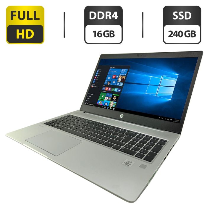 Ноутбук HP ProBook 450 G7 / 15.6" (1920x1080) IPS / Intel Core i5-10210U (4 (8) ядра по 1.6 - 4.2 GHz) / 16 GB DDR4 / 240 GB SSD / Intel UHD Graphics / WebCam б/в - зображення 1