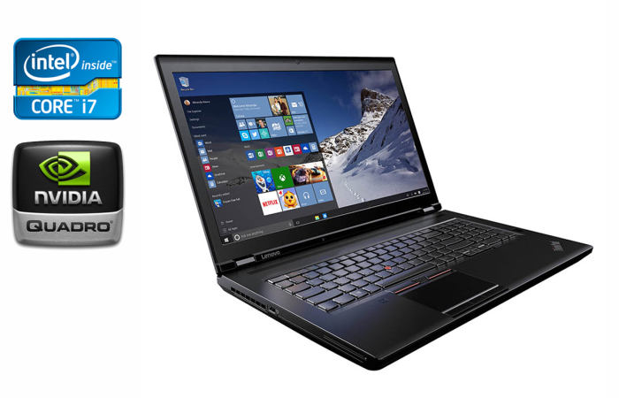 Мобільна робоча станція Lenovo ThinkPad P70 / 17.3" (3840x2160) IPS / Intel Core i7-6820HQ (4 (8) ядра по 2.7 - 3.6 GHz) / 32 GB DDR4 / 512 GB SSD / nVidia Quadro M3000M, 4 GB GDDR5, 256-bit / WebCam / TouchID б/в - зображення 1