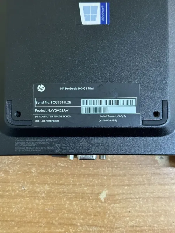 Неттоп HP ProDesk 600 G3 Mini USFF / Intel Core i5-6500T (4 ядра по 2.5 - 3.1 GHz) / 8 GB DDR4 / no HDD / Intel HD Graphics 530 / DisplayPort б/в - зображення 5