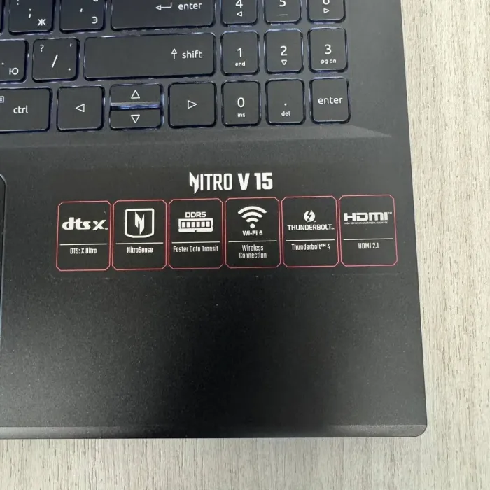 Ігровий ноутбук Aser Nitro V15 ANV15-51 / 15,6" (1920x1080) IPS / Intel Core i5-13420H (8 (12) ядер по 3,4 - 4,6 ГГц) / 16 ГБ DDR5 / 512 ГБ SSD / nVidia GeForce RTX 4050, 6 ГБ GDDR6, 96-біт / Веб-камера б/в - зображення 9