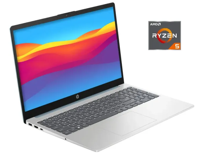 Ультрабук Б-клас HP 15-fc0093dx / 15.6" (1920x1080) TN / AMD Ryzen 5 7520U (4 (8) ядра по 2.8 - 4.3 GHz) / 16 GB DDR4 / 256 GB SSD NVMe / AMD Radeon 610M Graphics / WebCam б/в - зображення 1