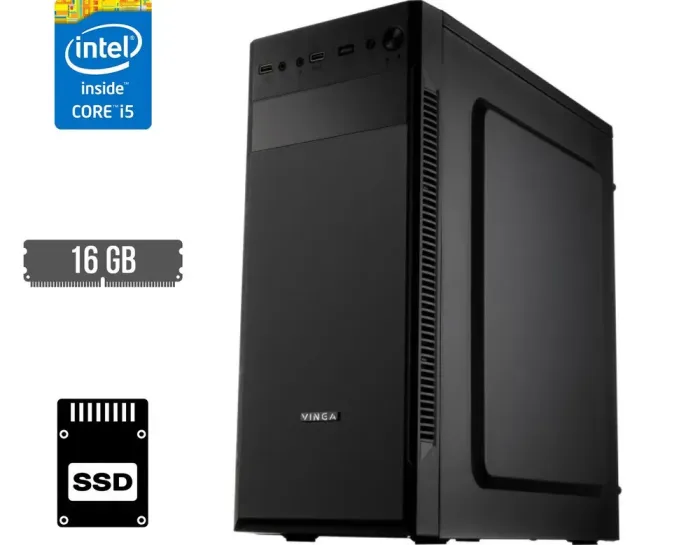 Комп'ютер DTOP Business i509 SSD Tower / Intel Core i5-4590 (4 ядра по 3.3 - 3.7 GHz) / 16 GB DDR3 / 240 GB SSD / Intel HD Graphics 4600 / 400W / DVI / HDMI б/в - зображення 1