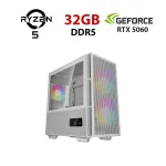Ігровий ПК Ice H360 Digital White Tower / AMD Ryzen 5 8400F (6 (12) ядер по 4,2 - 4,7 ГГц) / 32 ГБ DDR5 / 1000 ГБ SSD / nVidia GeForce RTX 5060, 8 ГБ GDDR7, 128-біт