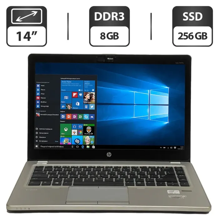 Ультрабук Б-клас HP EliteBook Folio 9470m / 14" (1366x768) TN / Intel Core i5-3427U (2 (4) ядра по 1.8 - 2.8 GHz) / 8 GB DDR3 / 256 GB SSD / Intel HD Graphics 4000 / WebCam / VGA / Windows 10 Pro б/в - зображення 1
