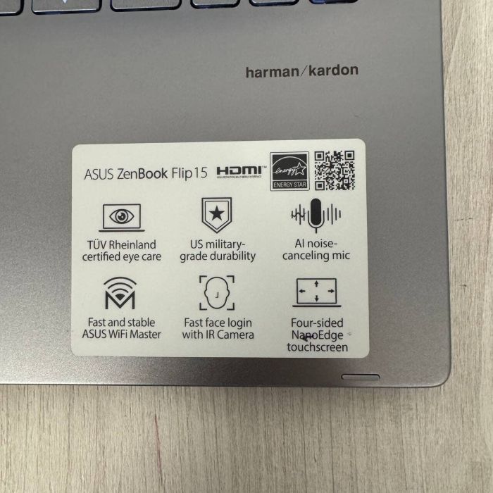 Ігровий ультрабук-трансформер Asus ZenBook Flip 15 Q508UG / 15.6" (1920x1080) IPS Touch / AMD Ryzen 7 5700U (8 (16) ядер по 1.8 - 4.3 GHz) / 8 GB DDR4 / 512 GB SSD NVMe / nVidia GeForce MX450, 2 GB GDDR5, 64-bit / WebCam б/в - зображення 10