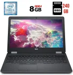 Ноутбук Б-клас Dell Latitude E5570 / 15.6" (1920x1080) IPS / Intel Core i5-6300U (2 (4) ядра по 2.4 - 3.0 GHz) / 8 GB DDR4 / 240 GB SSD / Intel HD Graphics 520 / WebCam / HDMI / Windows 10 б/в