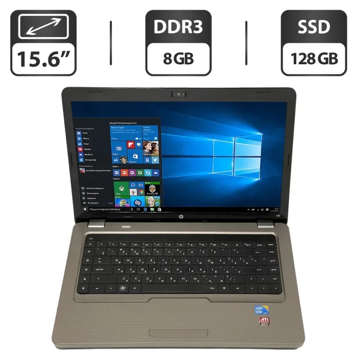 Ноутбук HP G62-b73SR / 15.6" (1366x768) TN / Intel Core i3-350M (2 (4) ядра по 2.26 GHz) / 8 GB DDR3 / 128 GB SSD / AMD Radeon HD 5470, 512 MB GDDR5, 64-bit / WebCam / Windows 10 Pro б/в - зображення 1