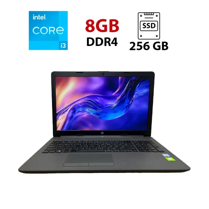 Ноутбук HP 250 G7 / 15.6" (1920x1080) TN / Intel Core i3-7020U (2 (4) ядра по 2.3 GHz) / 8 GB DDR4 / 256 GB SSD / Intel HD Graphics 620 / WebCam б/в - зображення 1