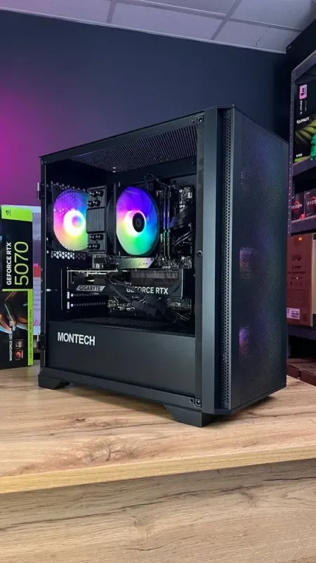 Збірка на замовлення: ігровий ПК Montech Air 1000 Premium Black Tower / AMD Ryzen 5 7500F (6 (12) ядер по 3,7 - 5,0 ГГц) / 32 ГБ DDR5 / 1000 ГБ SSD M.2 / nVidia GeForce RTX 5070, 12 ГБ GDDR7, 192-bit / 750W - зображення 4