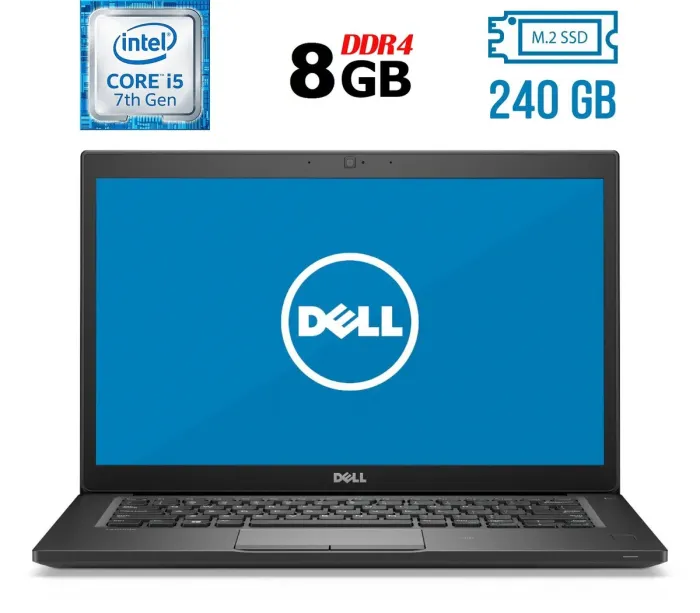Ноутбук Б-клас Dell Latitude 7490 / 14" (1920x1080) IPS / Intel Core i5-7300U (2 (4) ядра по 2.6 - 3.5 GHz) / 8 GB DDR4 / 240 GB SSD M.2 / Intel HD Graphics 620 / WebCam / Fingerprint / HDMI б/в - зображення 1