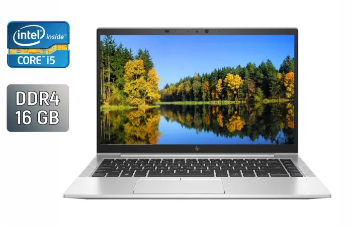 Ультрабук HP EliteBook 840 G8 / 14" (1920x1080) IPS / Intel Core i5-1145G7 (4 (8) ядра по 2.6 - 4.4 GHz) / 16 GB DDR4 / 480 GB SSD / Intel Iris Xe Graphics / TouchID / WebCam / Windows 10 б/в - зображення 1