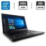 Ноутбук Lenovo ThinkPad T440s / 14" (1600x900) TN / Intel Core i7-4600U (2 (4) ядра по 2.1 - 3.3 GHz) / 8 GB DDR3 / 240 GB SSD / Intel HD Graphics 4400 / WebCam б/в