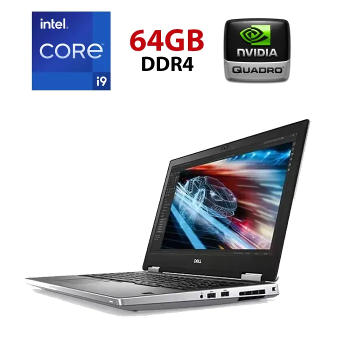 Мобільна робоча станція Dell Precision 7540 / 15.6" (1920x1080) IPS / Intel Core i9-9980HK (8 (16) ядер по 2.4 - 5.0 GHz) / 64 GB DDR4 / 512 GB SSD / nVidia Quadro RTX 3000, 6 GB GDDR6, 192-bit / WebCam б/в - зображення 1