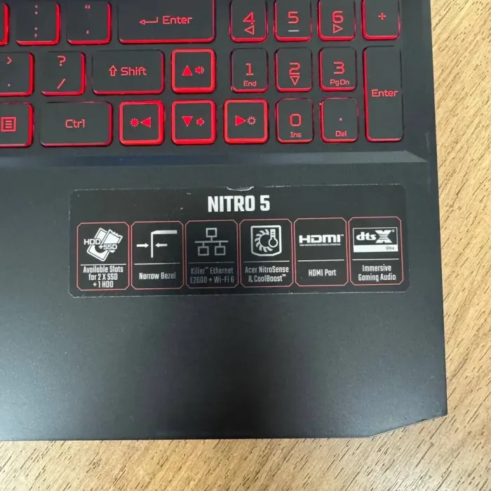 Ігровий ноутбук Б-клас Acer Nitro 5 AN515-55 / 15.6" (1920x1080) IPS / Intel Core i5-10300H (4 (8) ядра по 2.5 - 4.5 GHz) / 8 GB DDR4 / 256 GB SSD M.2 NVMe / nVidia GeForce RTX 3050, 4 GB GDDR6, 128-bit / WebCam б/в - зображення 9