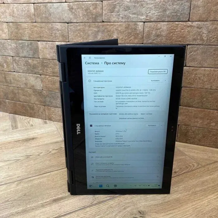 Ноутбук-трансформер Dell Latitude 3390 2-in-1 / 13.3" IPS Touch / Core i5-8350U (4(8) ядра по 1.7-3.6GHz) / 8GB DDR4 / 256GB SSD / UHD Graphics 620 / WebCam / USB 3.1 / HDMI б/в - зображення 5