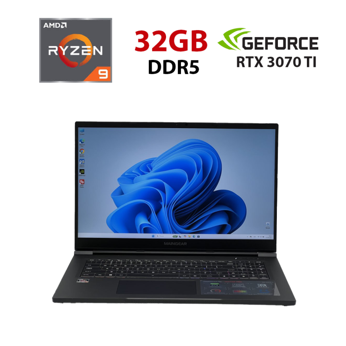 Ігровий ноутбук Б-класу Maingear Vector Pro 17 MG-VCP2-17A3070T / 17,3" (1920x1080) IPS / AMD Ryzen 9 6900HX (8 (16) ядер по 3,3 - 4,9 ГГц) / 32 ГБ DDR5 / 960 ГБ SSD / nVidia GeForce RTX 3070 Ti, 8 ГБ GDDR6, 256-bit / WebCam б/в - зображення 1