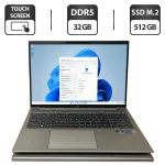 Мобільна робоча станція HP ZBook Firefly 16 G9 / 16" (1920x1200) IPS Touch / Intel Core i7-1260P (12 (16) ядер по 3,4 - 4,7 ГГц) / 32 ГБ DDR5 / 512 ГБ SSD M.2 / Intel Iris Xe Graphics / WebCam / Fingerprint б/в