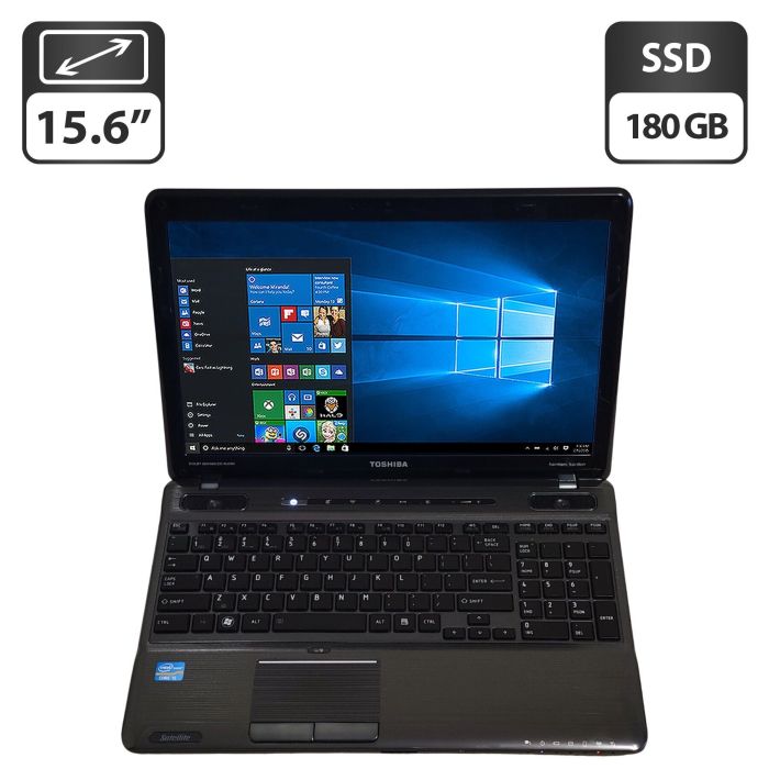 Ноутбук Toshiba Satellite P755 / 15.6" (1366x768) TN / Intel Core i5-2410M (2 (4) ядро по 2.3 - 2.9 GHz) / 8 GB DDR3 / 180 GB SSD / Intel HD Graphics 3000 / WebCam / DVD-ROM б/в - зображення 1