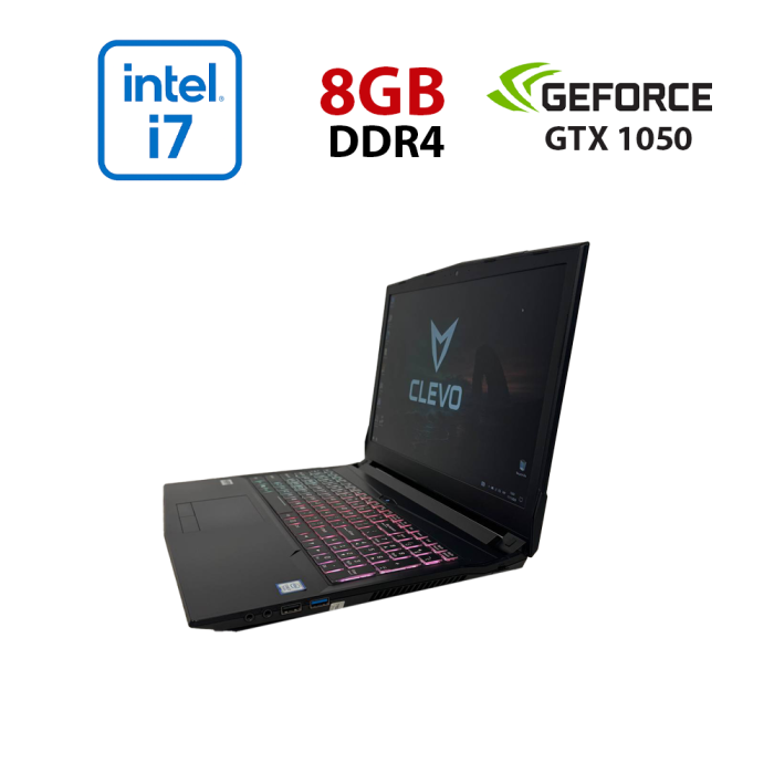 Ігровий ноутбук Б-класу Clevo N850Hj / 15,6" (1920x1080) IPS / Intel Core i7-7700HQ (4 (8) ядра по 2,8 - 3,8 ГГц) / 8 ГБ DDR4 / 128 ГБ SSD + 500 ГБ HDD / nVidia GeForce GTX 1050, 2 ГБ GDDR5, 128-біт / WebCam б/в - зображення 1