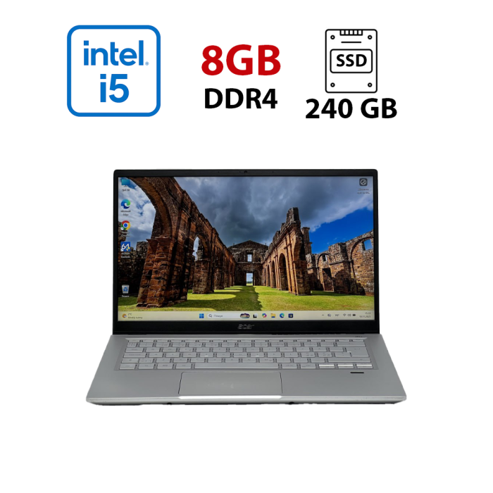Ультрабук Б-клас Acer Swift SF314-511 / 14" (1920x1080) IPS / Intel Core i5-1135G7 (4 (8) ядра по 2,4 - 4,2 ГГц) / 8 ГБ DDR4 / 240 ГБ SSD / Intel Iris Xe Graphics / WebCam б/в - зображення 1