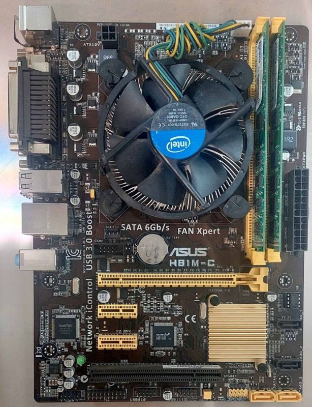 Комплект: Материнська плата Asus H81M-CT / Intel Core i5-4460 (4 ядра по 3,2 - 3,4 ГГц) / 8 ГБ DDR3 / Intel HD Graphics 4600 / Роз'єм LGA1150 / Кулер б/в - зображення 4