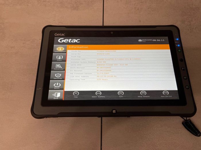 Захищений планшет Getac F110 G4 / 11.6" (1920x1080) IPS Touch / Intel Core i5-7200U (2 (4) ядра по 2.5 - 3.1 GHz) / 8 GB DDR4 / 512 GB SSD / Intel HD Graphics 620 / WebCam / Стилус / Два АКБ б/в - зображення 3